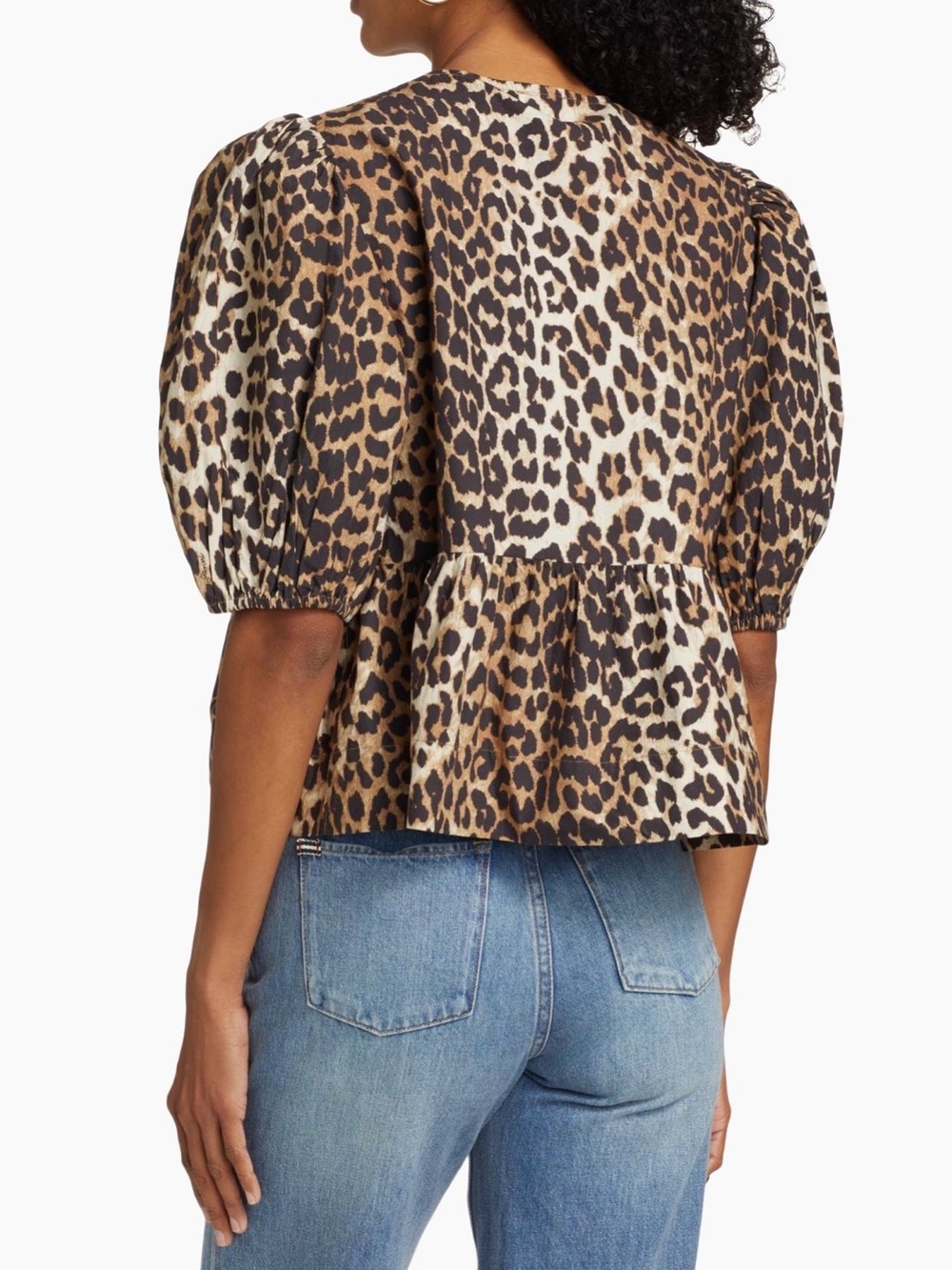 GANNI Leopard Puff-Sleeve Peplum Top
Size L (40). NEW with tags. - Picture 4 of 7